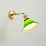 Vintage Adjustable Green Glass Wall Light