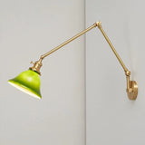 Vintage Adjustable Green Glass Wall Light