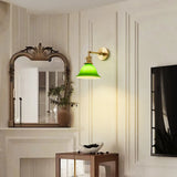 Vintage Adjustable Green Glass Wall Light
