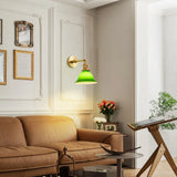 Vintage Adjustable Green Glass Wall Light