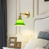 Vintage Adjustable Green Glass Wall Light