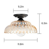 Tyalez Elegance Scalloped Clear Glass Ceiling Light