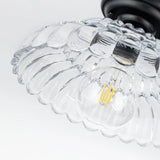Tyalez Elegance Scalloped Clear Glass Ceiling Light