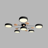 Tyalez Contemporary Round Iron LED Semi-Flush Chandelier