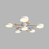 Tyalez Contemporary Round Iron LED Semi-Flush Chandelier