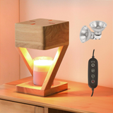 Tyalez Contemporary Wood Bedroom Square Mini Warming Candle Lamp