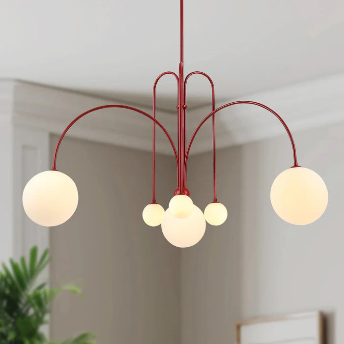 Tyalez Modern White Round Glass Pendant Light