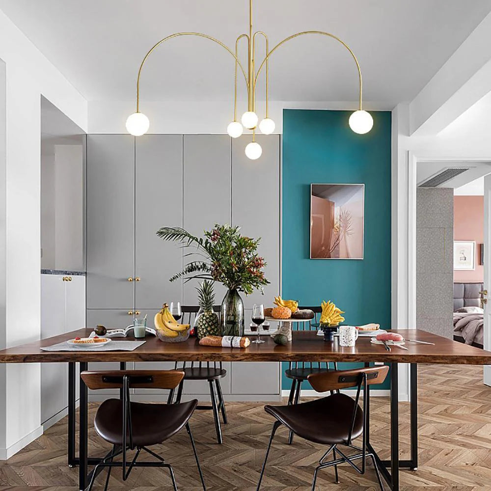 Tyalez Modern White Round Glass Pendant Light