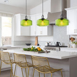 Tyalez Mid Century Striped Glass Pendant Light