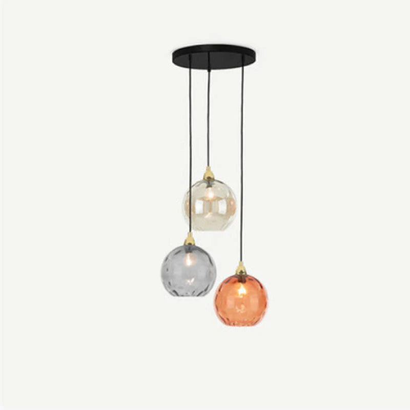 Tyalez Modern Simple Colored Water Pattern Glass Ball Pendant Light