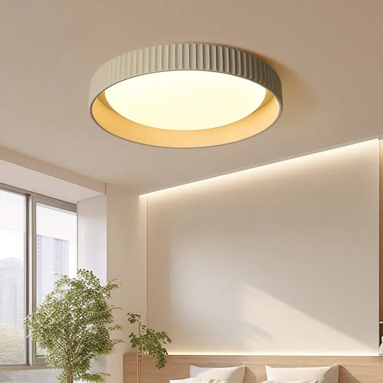 Tyalez Industrial Round Cement Flush Mount Ceiling Light