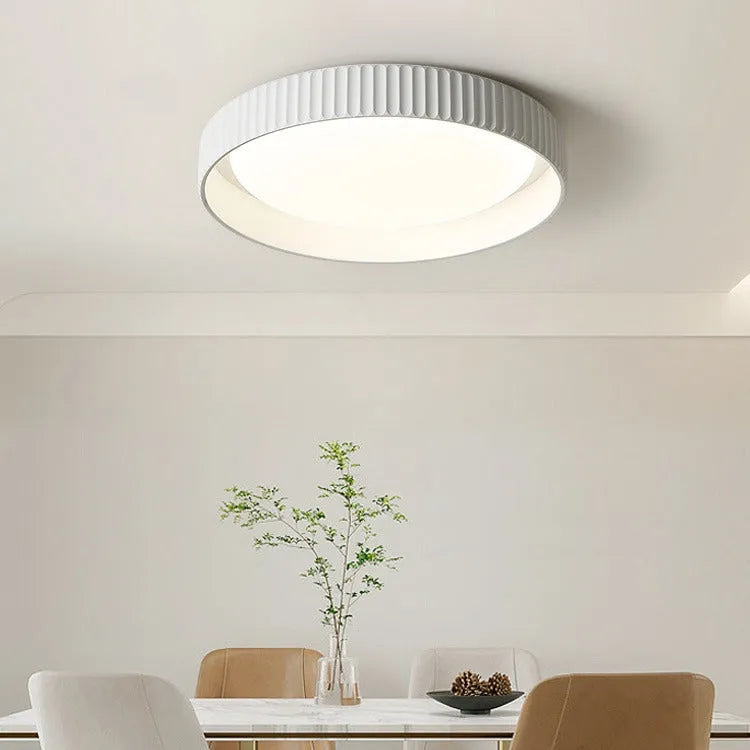 Tyalez Industrial Round Cement Flush Mount Ceiling Light
