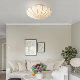 Tyalez White Silk Flush Mount Ceiling Light