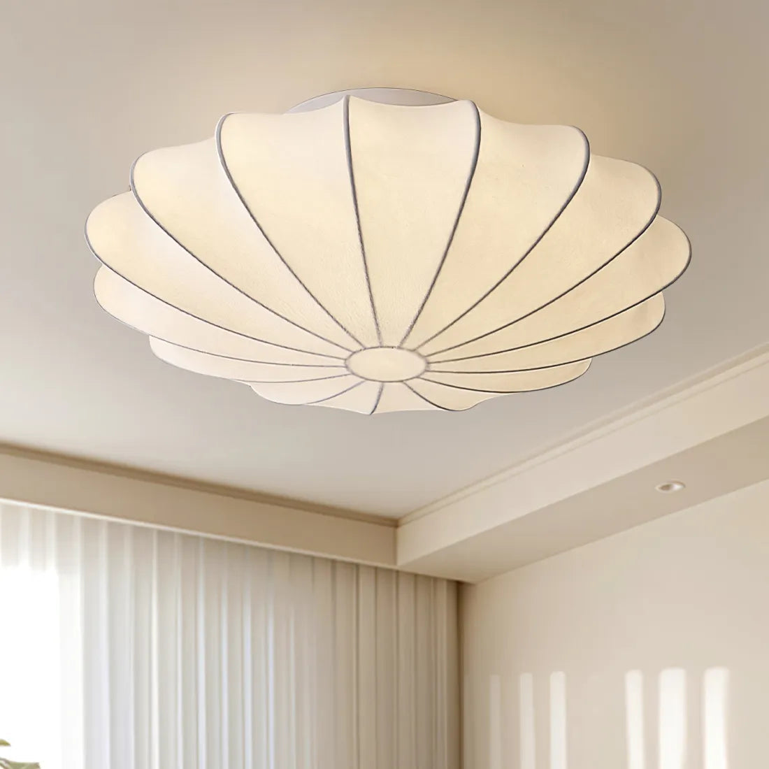 Tyalez White Silk Flush Mount Ceiling Light