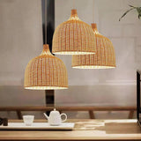 Tyalez Hand Rattan Basket Dining Room Pendant Light