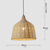 Tyalez Hand Rattan Basket Dining Room Pendant Light