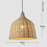 Tyalez Hand Rattan Basket Dining Room Pendant Light