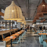 Tyalez Hand Rattan Basket Dining Room Pendant Light
