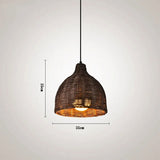 Tyalez Hand Rattan Basket Dining Room Pendant Light