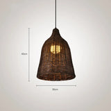 Tyalez Hand Rattan Basket Dining Room Pendant Light