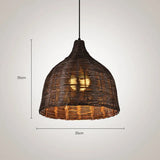 Tyalez Hand Rattan Basket Dining Room Pendant Light