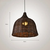 Tyalez Hand Rattan Basket Dining Room Pendant Light