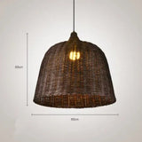 Tyalez Hand Rattan Basket Dining Room Pendant Light