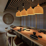 Tyalez Hand Rattan Basket Dining Room Pendant Light