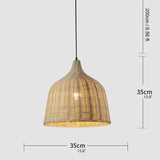 Tyalez Hand Rattan Basket Dining Room Pendant Light