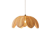 Tyalez Japanese Style Handmade Wabi-sabi Petal Shape Rattan Pendant Light