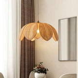 Tyalez Japanese Style Handmade Wabi-sabi Petal Shape Rattan Pendant Light