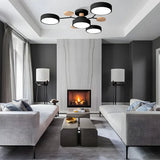 Tyalez Contemporary Round Iron LED Semi-Flush Chandelier
