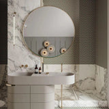 Tyalez Modern Sipmple Round Alabaster Wall Light