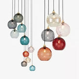 Tyalez Modern Simple Colored Water Pattern Glass Ball Pendant Light