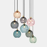 Tyalez Modern Simple Colored Water Pattern Glass Ball Pendant Light