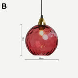 Tyalez Modern Simple Colored Water Pattern Glass Ball Pendant Light