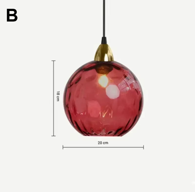 Tyalez Modern Simple Colored Water Pattern Glass Ball Pendant Light