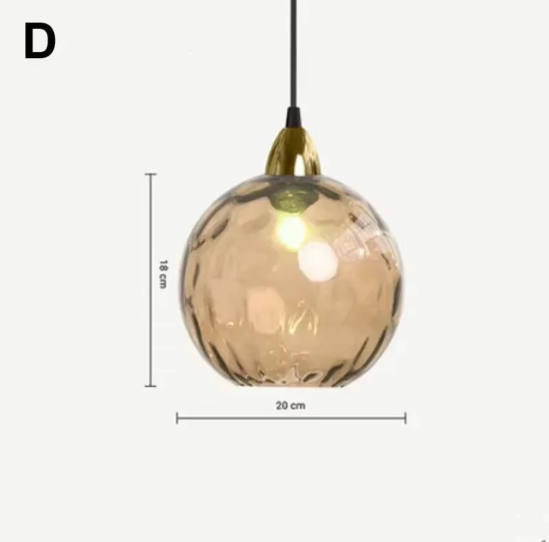 Tyalez Modern Simple Colored Water Pattern Glass Ball Pendant Light