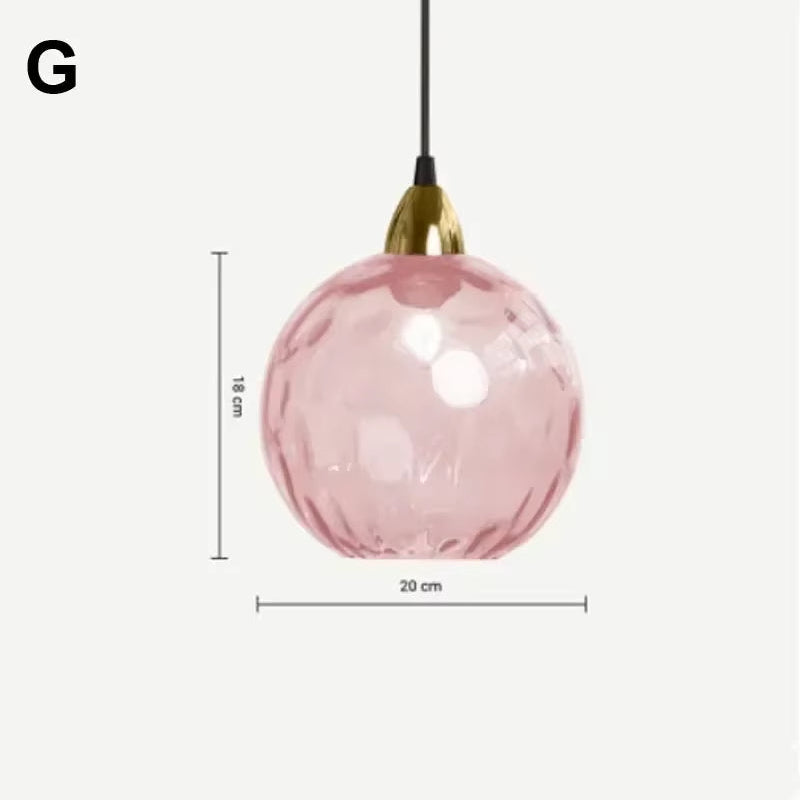 Tyalez Modern Simple Colored Water Pattern Glass Ball Pendant Light