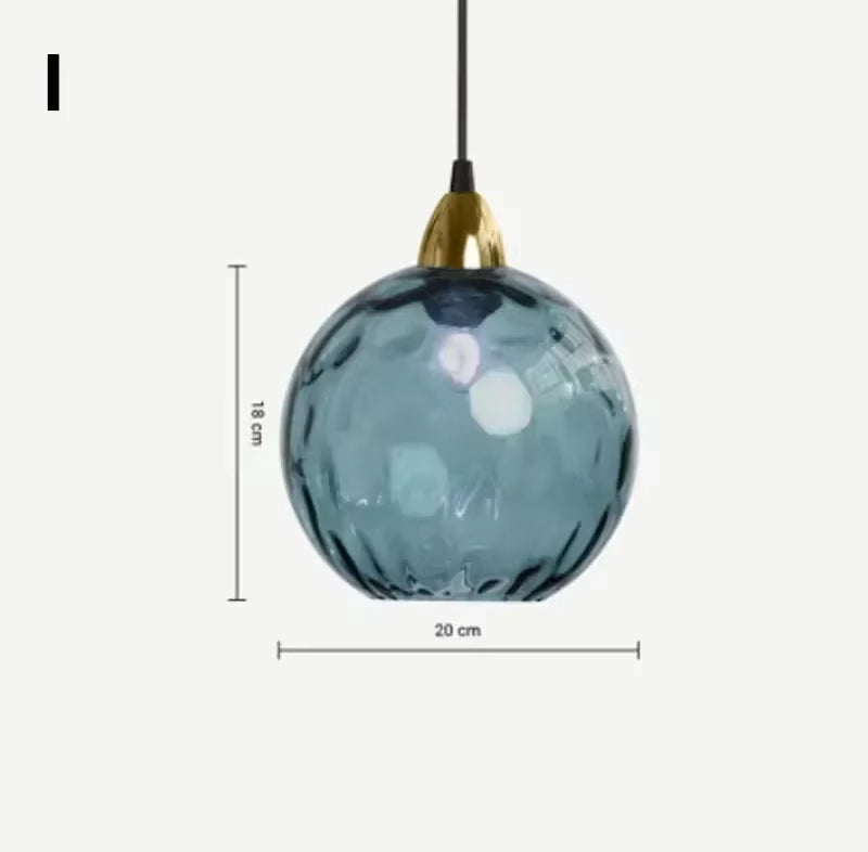 Tyalez Modern Simple Colored Water Pattern Glass Ball Pendant Light