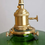 Vintage Emerald Pattern Glass Hanging Light