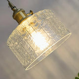 Vintage Emerald Pattern Glass Hanging Light