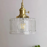 Vintage Emerald Pattern Glass Hanging Light