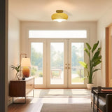 Retro Round Glass Ceiling Light – Elegant Semi-Flush Fixture