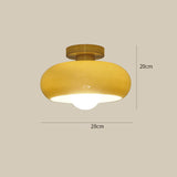 Retro Round Glass Ceiling Light – Elegant Semi-Flush Fixture