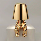 Tyalez Cute Gold Man Statue LED Table Lamp
