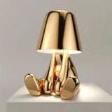 Tyalez Cute Gold Man Statue LED Table Lamp