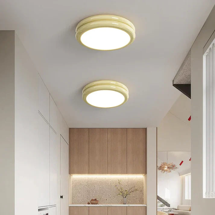 Vintage Cream-Style Bauhaus Entrance Ceiling Lamp