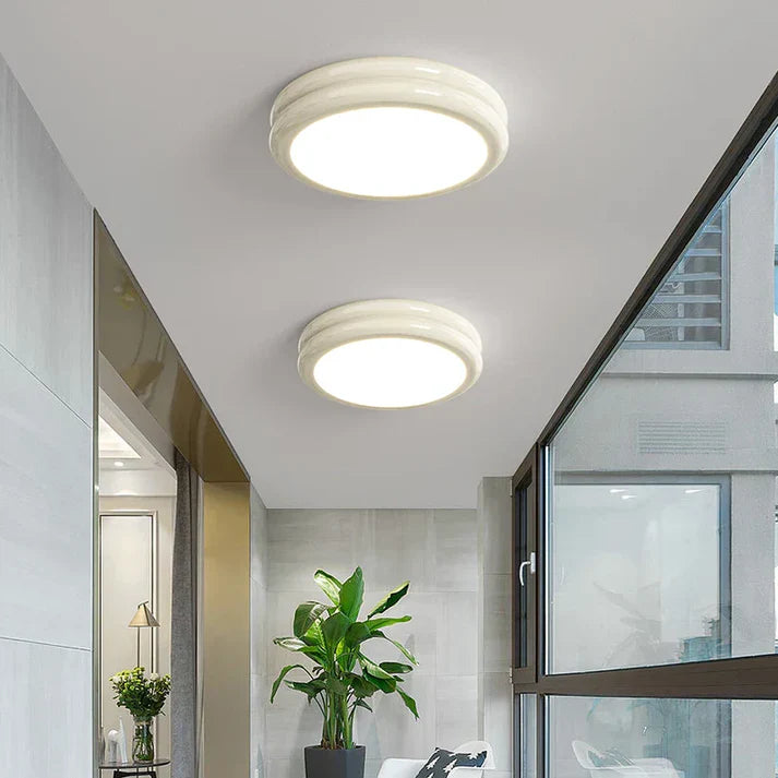 Vintage Cream-Style Bauhaus Entrance Ceiling Lamp