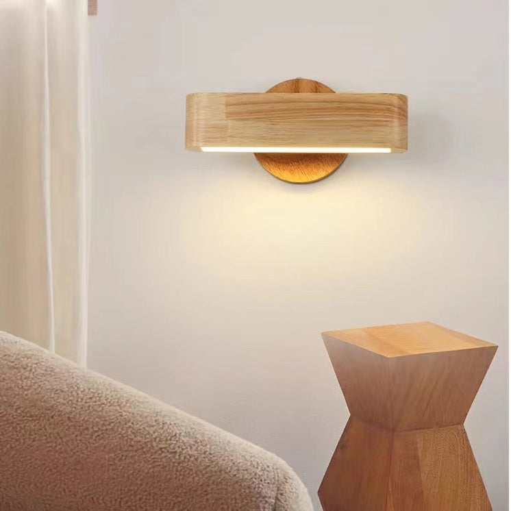 Tyalez Nordic Rotatable LED Wooden Wall Light